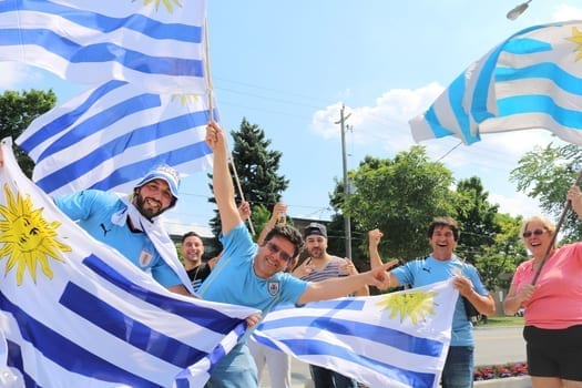 Hinchas uruguayos celebran su clasificacin1